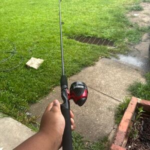 Red and Black Fishing Rod and Reel Combo